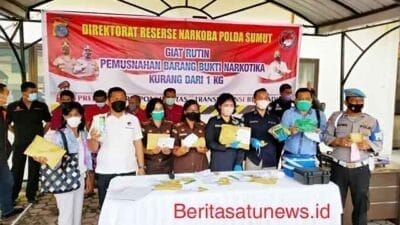 Dir Res Narkoba Poldasu Ungkap 18 Kasus Peredaran Narkoba