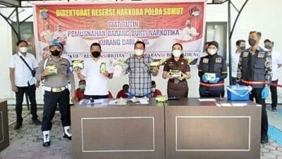 Ditresnarkoba Polda Sumut Musnahkan Sabu Seberat 7.270,77 Gram