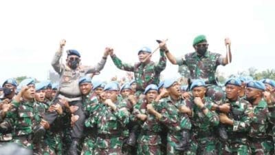 Kapoldasu Hadiri Pemberangkatan Satgas BGC TNI Konga XXXIX-D Yonif Mekanis 121/MK