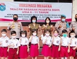 Polsek Medan Kota Genjot Vaksinasi Merdeka Anak Usia 6-11 Tahun