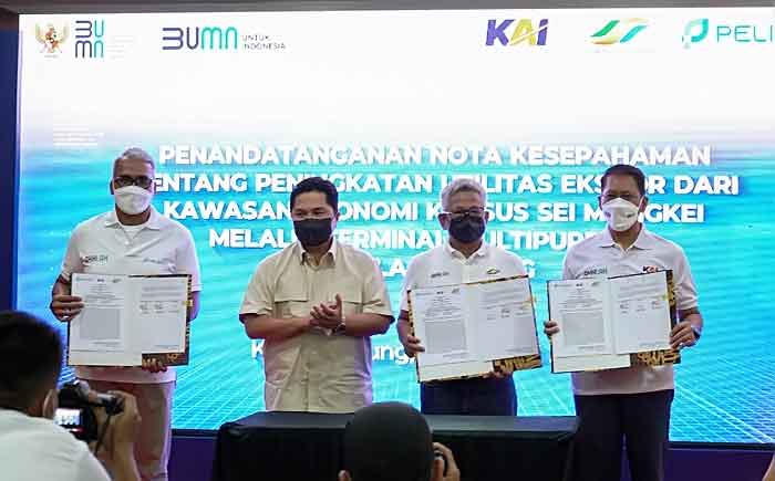 Sinergi PTPN, Pelindo dan KAI Optimalkan Terminal Multipurpose Kuala Tanjung dan KEK Sei Mangkei