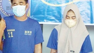 Polrestabes Medan Ciduk Pasangan Suami Istri Pengedar Sabu