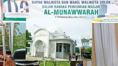 Wali Kota Solok Resmikan Masjid Al Munawwarah Nan Balimo