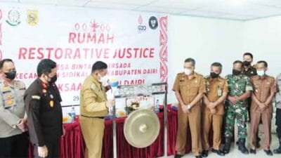 Bupati Eddy Berutu Resmikan Rumah Restorative Justice