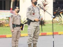 Dansat Brimob Poldasu Pimpin Upacara Latihan Peningkatan Kemampuan