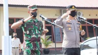 Polres Langkat, Kodim 0203, Yonif 8 Marinir dan Pemkab Langkat Gelar Apel Siaga