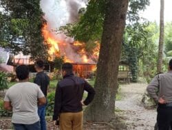 Si Jago Merah Lahap Rumah Satriadi di Dusun II Pondok Jati