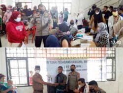 Polsek Tanjung Pura Salurkan BTPKLWN dan Gerai Vaksinasi Polres Langkat