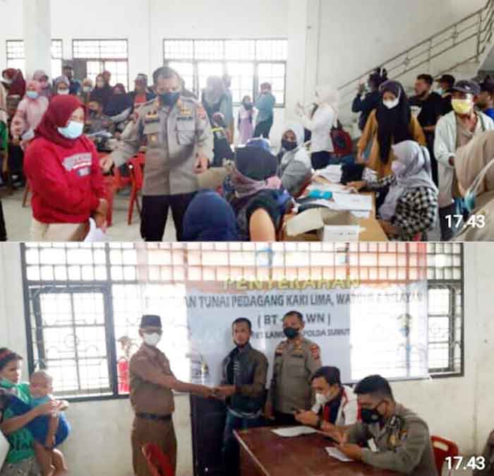 Polsek Tanjung Pura Salurkan BTPKLWN dan Gerai Vaksinasi Polres Langkat