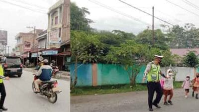 Sat Lantas Polres Toba Laksanakan Giat Gatur Lalin Pada Pagi Hari