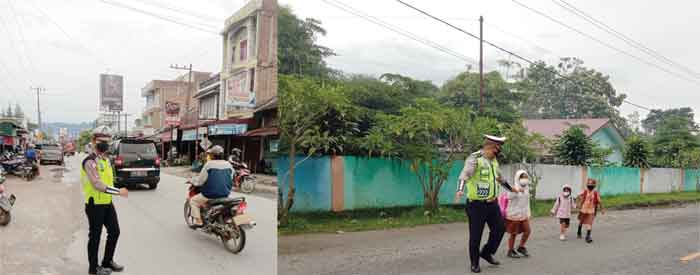 Sat Lantas Polres Toba Laksanakan Giat Gatur Lalin Pada Pagi Hari