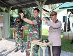 Kapolres Asahan Bersama Dandim 0208/AS Latihan Menembak
