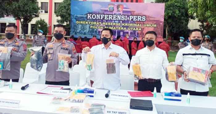 Poldasu Tahan 19 Tersangka Judi, 5 di Antaranya Terkonfirmasi Covid-19