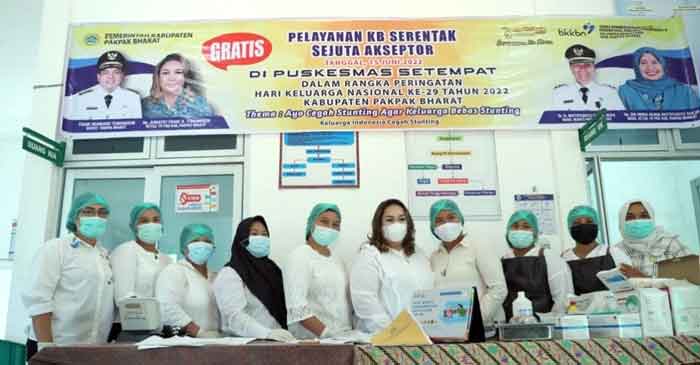 Ketua TP PKK Pakpak Bharat Tinjau Pelaksanaan Pelayanan KB Sejuta Akseptor