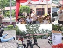 Polres Langkat Simulasi Peragaan Pengamanan Desa di Lokasi TPS