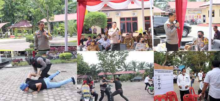 Polres Langkat Laksanakan Simulasi Peragaan Pengamanan Desa di Lokasi TPS