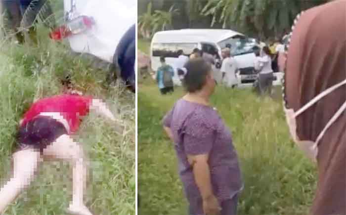 Tabrakan Maut Kereta Api Lokomotif dengan Mobil Bus APDESI Langkat