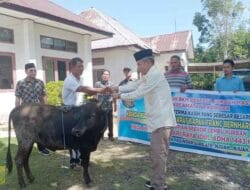 Bupati Pakpak Bharat Serahkan Hewan Kurban di Pagindar