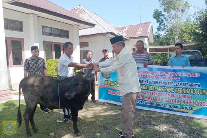 Bupati Pakpak Bharat Serahkan Hewan Kurban di Pagindar