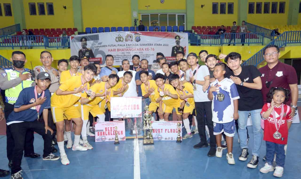 Kapoldasu Tutup Turnamen Futsal Dalam Rangka HUT ke-76 Bhayangkara
