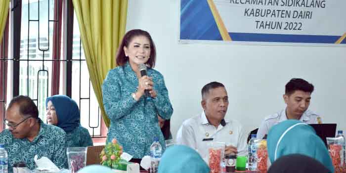 Ketua PKK Dairi Romy Mariani Lakukan Pembinaan di Desa Bintang Mersada