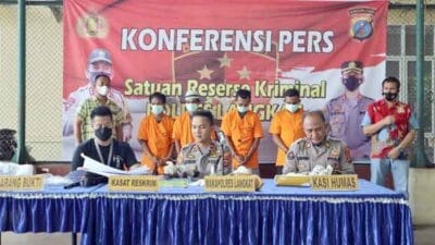 Sat Reskrim Polres Langkat Press Release 5 Pelaku Kriminal