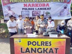 Satres Narkoba Polres Langkat Musnahkan Barang Bukti Narkotika