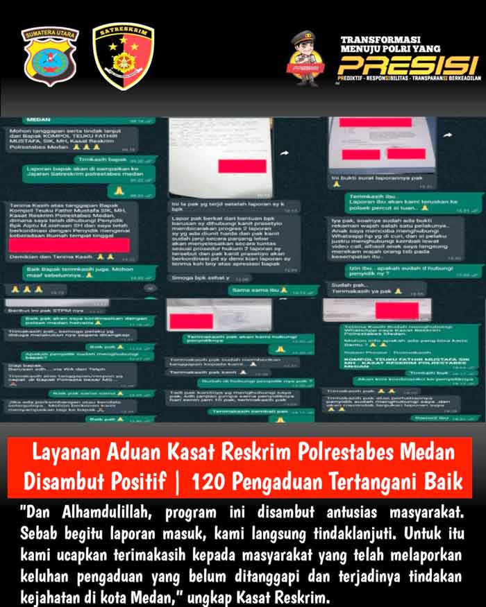 Layanan Aduan Kasat Reskrim Polrestabes Medan Disambut Positif