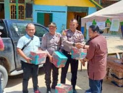 Polsek Pangkalan Brandan Berikan Bansos Kepada Korban Kebakaran Rumah Jamaah MATFA’I