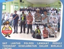 Sat Lantas Polres Langkat Binluh di SMK Harapan Stabat