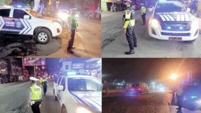 Sat Lantas Polres Langkat Laksanakan Giat Patroli Blue Light