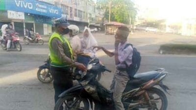 Giat Strong Point Pagi Personel Sat Lantas Polres Langkat
