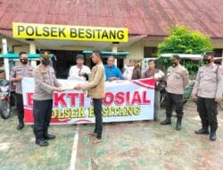 Kapolsek Besitang Laksanakan Giat Pemberian Bansos Kepada Warga Kurang Mampu