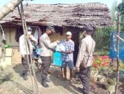 Polsek Pangkalan Susu Salurkan Bantuan Sembako Kepada Warga Kurang Mampu