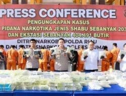 Polda Riau Ungkap Kasus Narkoba, Amankan 203 Kg Sabu dan 404.491 Butir Ekstasi