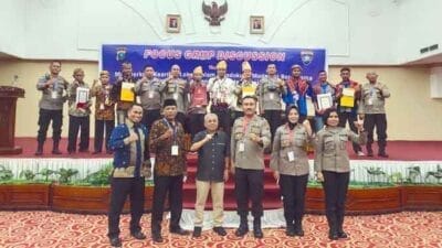 Bhabinkamtibmas Polsek Stabat Ikuti Pelaksanaan FGD di Ball Room Hotel Madani Medan