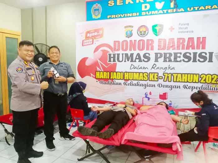 Bidang Humas Polda Gelar Kegiatan Donor Darah Dalam Rangka HUT Humas Ke-71 Tahun 2022