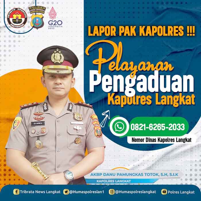 Kapolres Langkat Sebar Nomor HP Miliknya untuk Pengaduan Masyarakat
