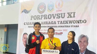 Atlet Taekwondo Pakpak Bharat Sabet Medali Perunggu di Porprovsu ke-XI Tahun 2022