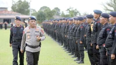 Kapoldasu Pimpin Upacara Pemberangkatan Satgas Pengamanan Operasi Puri Agung KTT G20