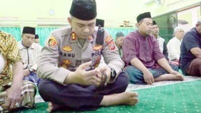 Kapolres Langkat Laksanakan Salat Subuh Berjamaah di Masjid Al-Huda Kwala Bingei