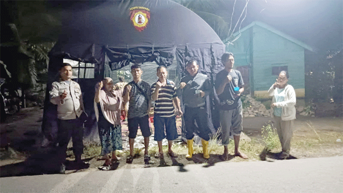 Kapolsek Tanjung Pura Bersama Personel Cek Posko Bencana Banjir