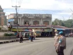 Penyekatan Jalan Guna Antisipasi Bentrokan Antar-OKP di Wilkum Polsek Kuala