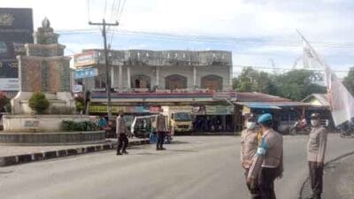 Penyekatan Jalan Guna Antisipasi Bentrokan Antar-OKP di Wilkum Polsek Kuala