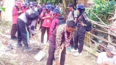 Saka Bhayangkara Poldasu Ikut Gotong Royong di Pertikaranas ke-IV di Palembang
