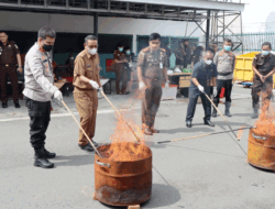 Kapolres Binjai Hadiri Pemusnahan Barang Bukti di Kejaksaan