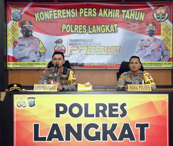 Polres Langkat Gelar Konferensi Pers Akhir Tahun 2022