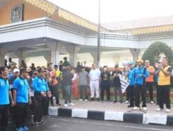 Kapolres Binjai Ikuti Gerak Jalan Santai Hari Amal Bhakti Ke-77