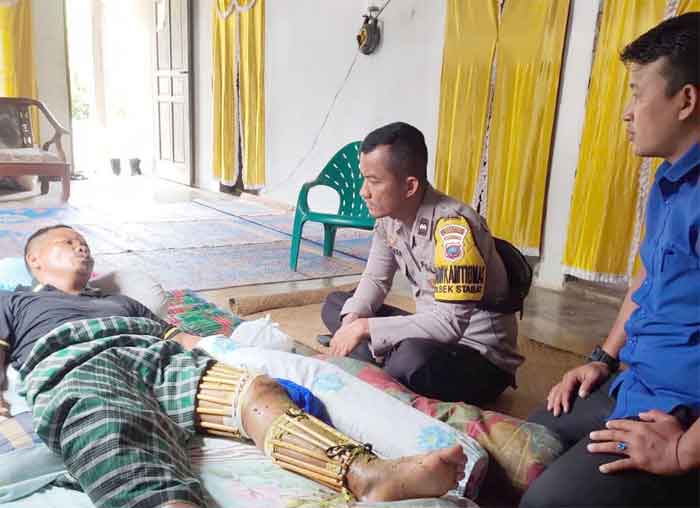 Bhabinkamtibmas Polsek Stabat Aipda Rehman Sitorus SH Bantu Warga Sakit