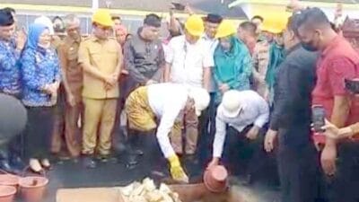 Bupati Batu Bara dan Gubsu Letakkan Batu Pertama Pembangunan Kantor Bupati